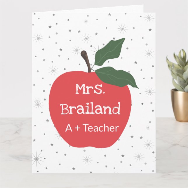 Tarjeta Personaliza el nombre del profesor personalizado m (Planta pequeña)