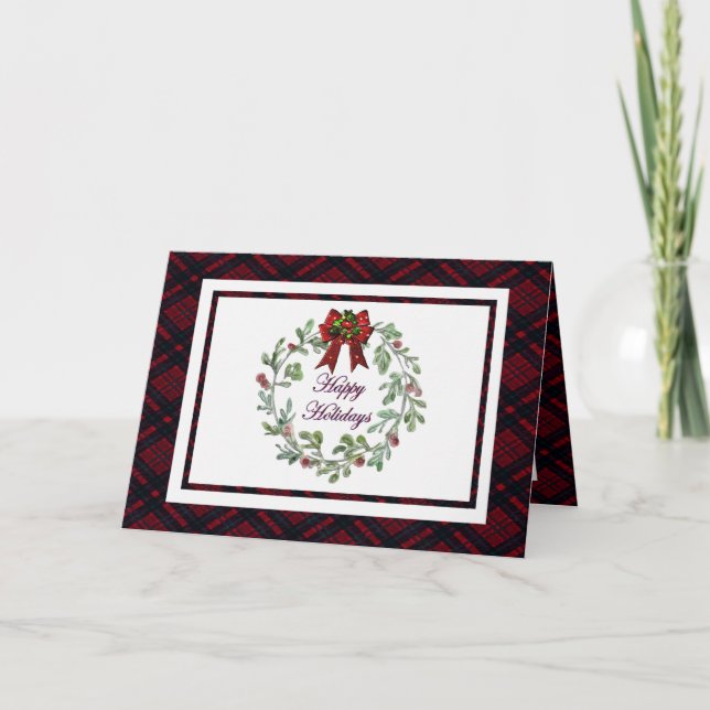 Tarjeta Personaliza Felices Fiestas Rojas Jugadas (Anverso)