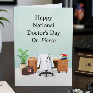 Tarjeta Personaliza Feliz Día del Médico Consultorio Médic