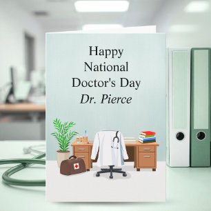Tarjeta Personaliza Feliz Día del Médico Oficina del Médic