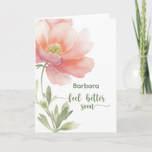 Tarjeta Personaliza Flor Acuarela de Mejoría Pronta
