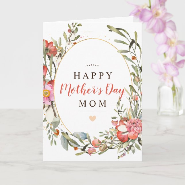 Tarjeta Personaliza la floral feliz Día de la Madre (Orquídea)