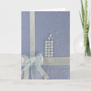 Tarjeta Personaliza la Vela con perlas blancas, bautismo d