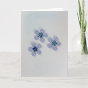 Tarjeta Personaliza las flores azules con una decoración b