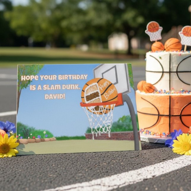 Tarjeta Personaliza Tarta de Cumpleaños de Baloncesto  (Subido por el creador)