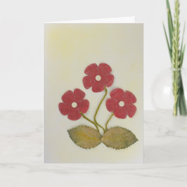 Tarjeta Personaliza tres flores rojas de cumpleaños