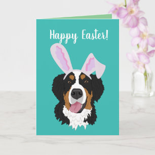 Tarjeta Personalizable Bernese Mountain Dog Easter