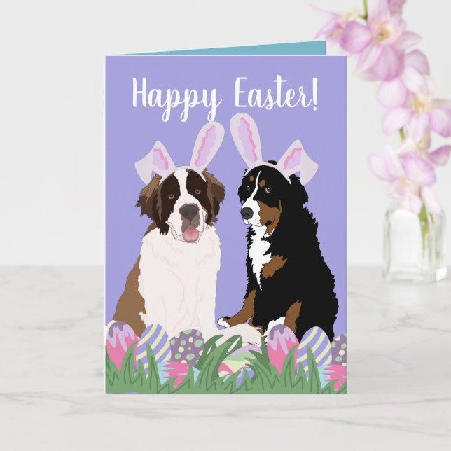 Tarjeta Personalizable Bernese Saint Bernard Pascua (Orquídea)