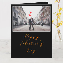 Tarjeta Personalizable Black Glossy Trendy Rustic Valentin