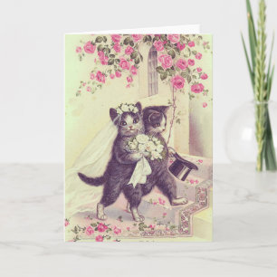 Tarjeta Personalizable boda Cats Blank
