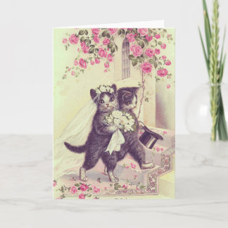 Tarjeta Personalizable boda Cats Blank
