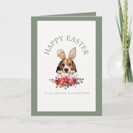 Tarjeta Personalizable Bunny Ears Beagle Easter
