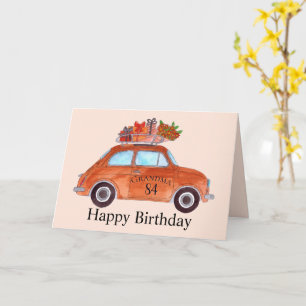 Tarjeta Personalizable Cumpleaños Retro Fiat 500