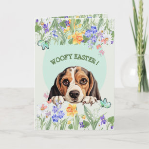 Tarjeta Personalizable Cute Beagle Easter