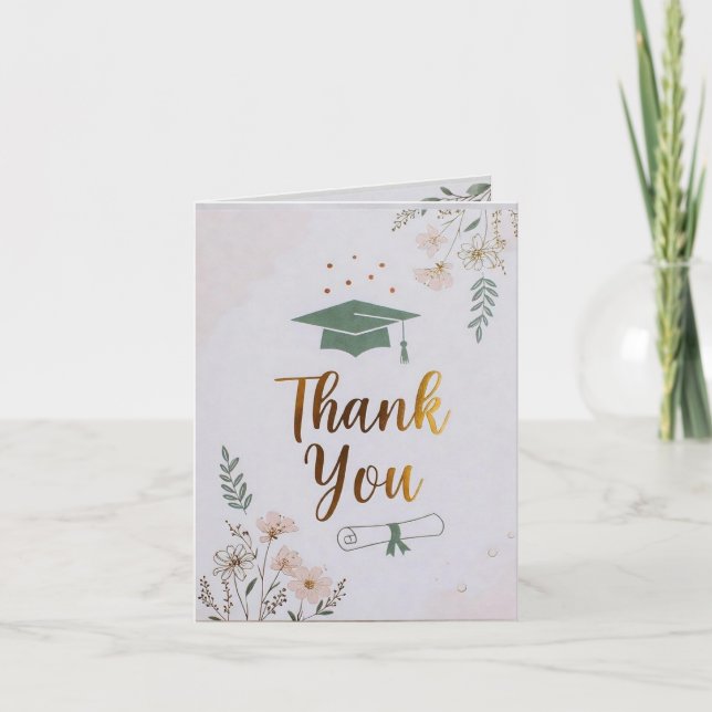 Tarjeta personalizable de agradecimiento para grad (Anverso)
