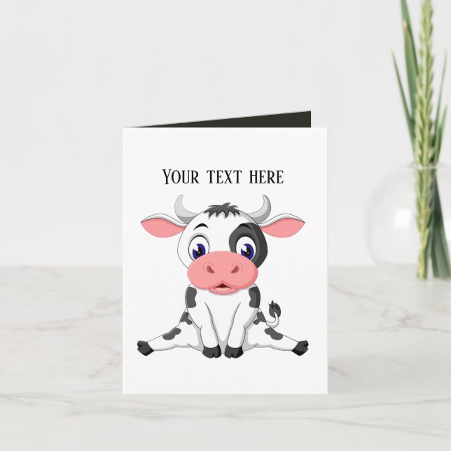 Tarjeta Personalizable de amantes de las vacas (Anverso)
