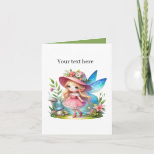 Tarjeta Personalizable de amantes del hadas de los chicas 