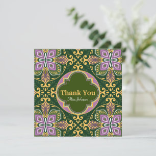 Tarjeta personalizable de Azulejos de oliva y lava