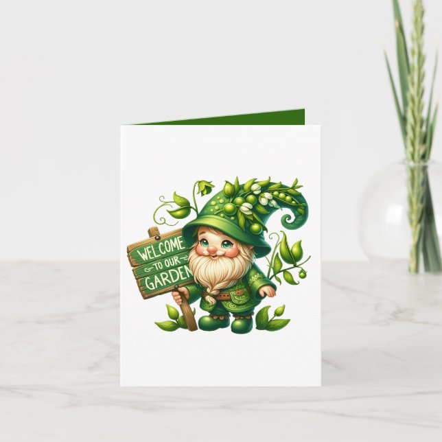 Tarjeta Personalizable de bienvenida Cute Garden fiesta (Anverso)