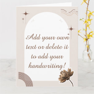 Tarjeta Personalizable de Brown Minimalista Boho Notes