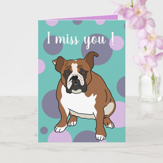 Tarjeta personalizable de Bulldog Inglés (Orquídea)