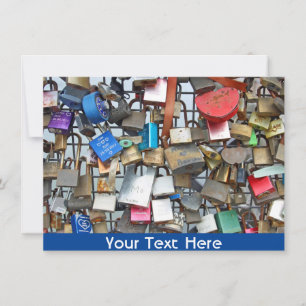 Tarjeta personalizable de candados de amor de Hels