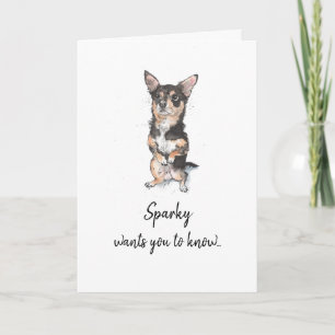 Tarjeta Personalizable de Chihuahua negro y moreno Día de