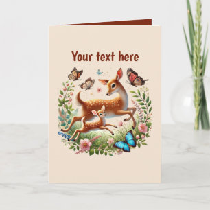 Tarjeta Personalizable de ciervo de bebé de mamá