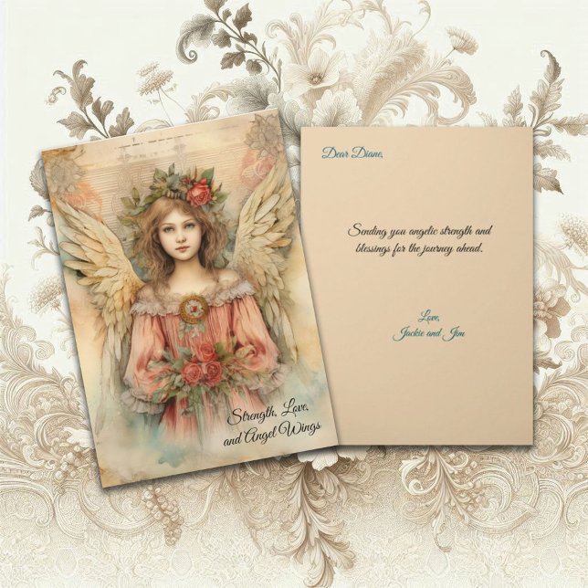 Tarjeta Personalizable de cualquier ocasión Ángel Vintage (Subido por el creador)