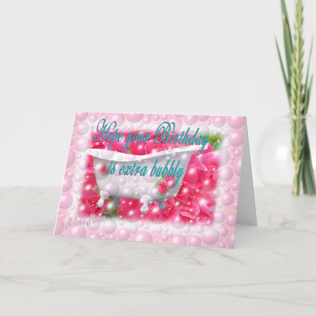 Tarjeta Personalizable de Cumpleaños Bubbly (Anverso)