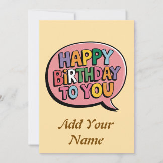 Tarjeta personalizable de cumpleaños feliz