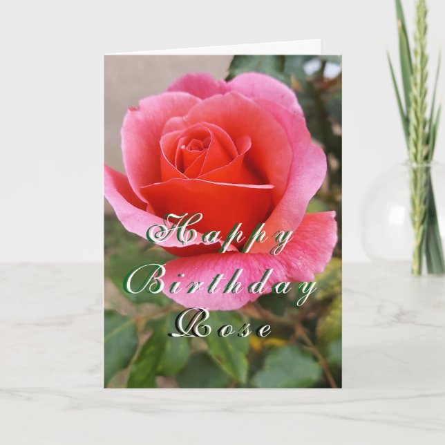 Tarjeta personalizable de cumpleaños floral de ros (Anverso)
