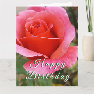 Tarjeta personalizable de cumpleaños floral de ros
