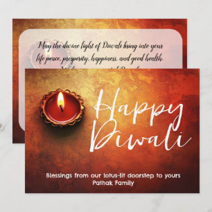 Tarjeta personalizable de Diwali con bendición de