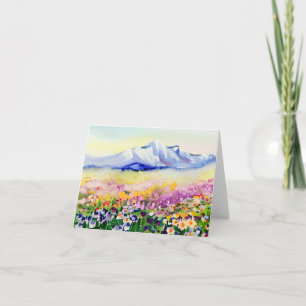 Tarjeta Personalizable de flores silvestres de montaña de