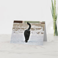 Tarjeta Personalizable de Gatito Negro Lindo