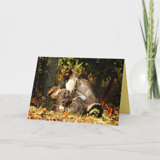 Tarjeta personalizable de gatito siamés lindo