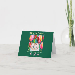 Tarjeta Personalizable de gato lindo Texto y nombre Semana