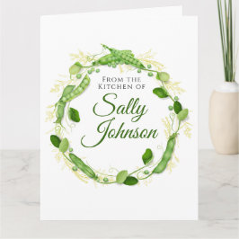 Tarjeta personalizable de guisantes verdes