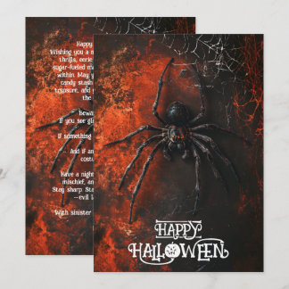 Tarjeta personalizable de Halloween de araña espel