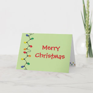 Tarjeta personalizable de luces de Navidad