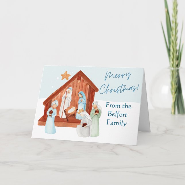 Tarjeta Personalizable de Navidades de escenas de nativida (Anverso)