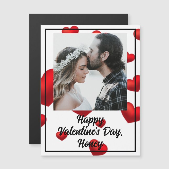 Tarjeta personalizable de San Valentín con foto y  (Anverso/Reverso)