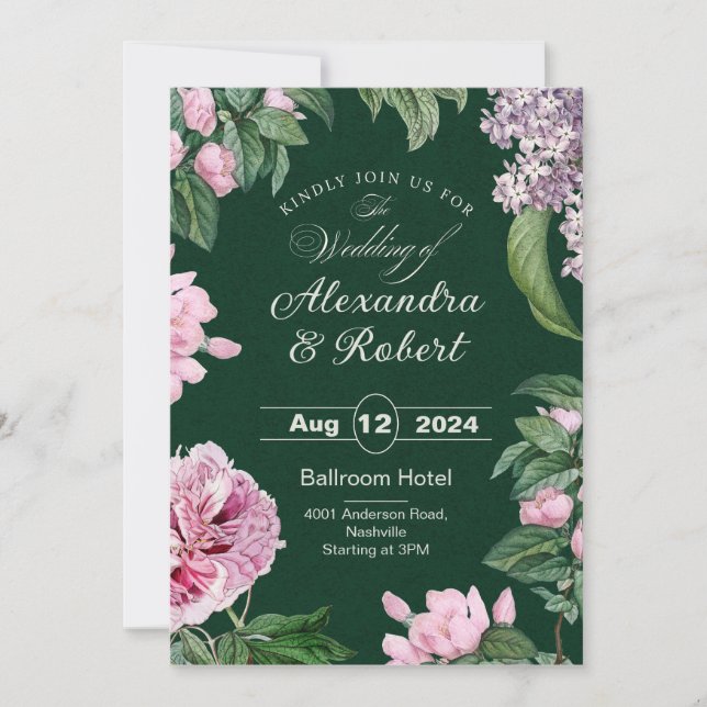 Tarjeta personalizable de "Save the Date" con flor (Anverso)