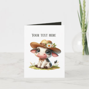 Tarjeta Personalizable de vaca de campo
