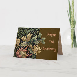 Tarjeta personalizable del 10° Aniversario Elegante Floral