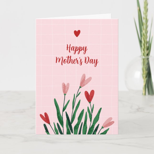 Tarjeta personalizable del Día de la Madre con flo (Anverso)