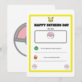 tarjeta personalizable del día del padre de Pokémo