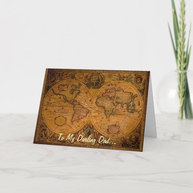 Tarjeta Personalizable del Mapa del Mundo Viejo (Anverso)