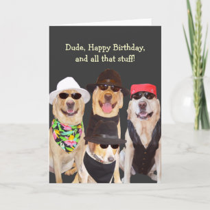 Tarjeta Personalizable Divertido Labs de cumpleaños y perr